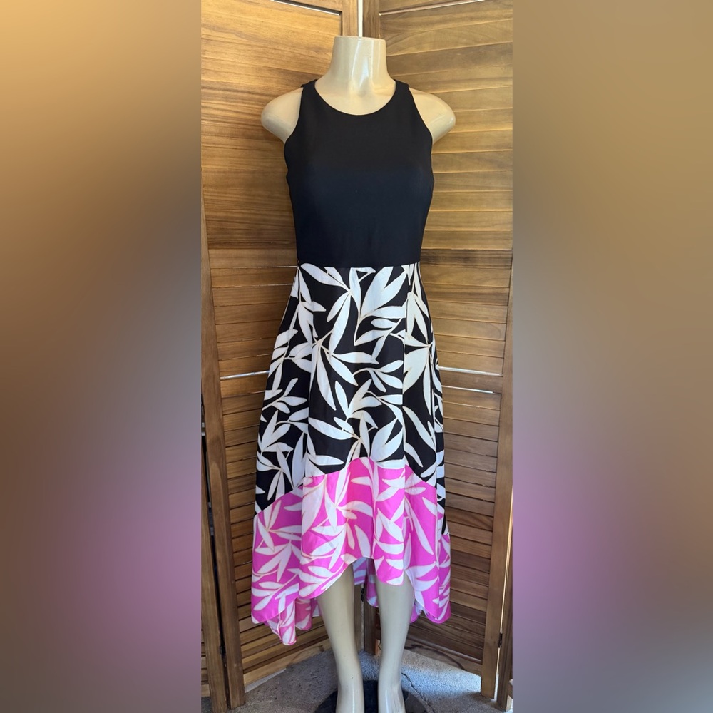 Vince Camuto Black Dress with Pink Accents
